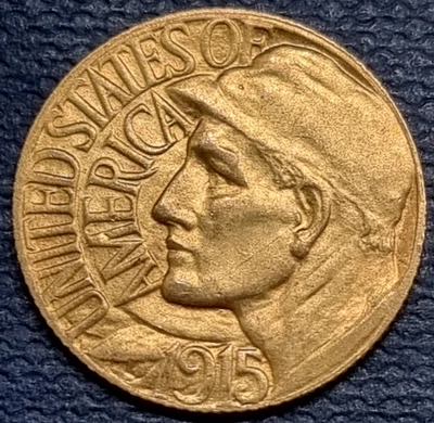 1915 S Panama Pacific Commemorative Gold One Dollar $1 Pan-Pac AU #96202 - Image 1 of 2