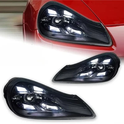 Pair Matrix LED Headlights DRL Assembly Upgrade For Porsche Cayenne 957 2007-10 - Image 1 of 4