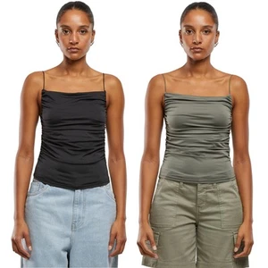 Urban Classics Ladies Waterfall Jersey Top Damen Oberteil Wasserfallausschnitt - Picture 1 of 21