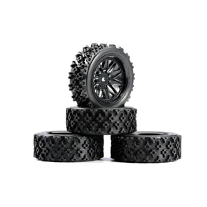 4 Stück Rallye Reifen Rad 6 mm Sechskant & Reifen für HSP HPI 1/10 RC Off Road Medel Auto - Bild 1 von 22