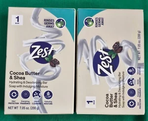 Zest Women Hydrating Deodorant Bar Soap Cocoa Butter and Shea 7.05 oz Lot Of 2 - Picture 1 of 6