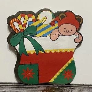Vintage Weihnachtsstrumpf Akkordeon Waben Papier Girlande, Wimpelkette, Hängedeko - Bild 1 von 2