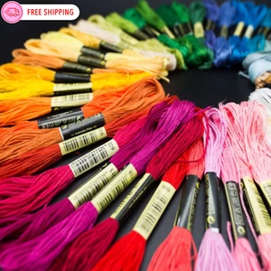 24/50Pcs Colourful Sewing Cross Stitch Soft Cotton Skeins Embroidery Thread - Picture 1 of 8