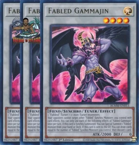 Yugioh! 3x Fabled Gammajin BLMM-EN013 ultra raro primera edición casi nuevo - Imagen 1 de 1