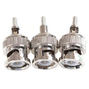 10Pcs BNC Male plug window crimp RG316 RG174 RG179 LMR100 Cable Connector> xg - Zdjęcie 1 z 12