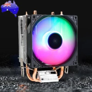 RGB CPU Cooler Fan 2 Heat Pipe 9cm Cooler Fan Computer Accessories for INTEL AMD - Picture 1 of 12