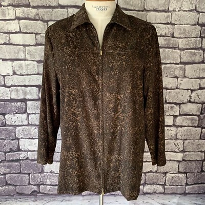 Chaqueta Notations Clothing Estampado Animal Cremallera Talla 3X Manga Larga Mezcla Poliéster Foto 1 de 4