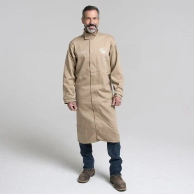 OEL FR Arc Flash Wear 50" XL Lab Coat 8 Cal Indura Ultra Soft AFW08-KCO New - Image 1 of 4