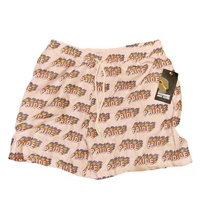 Bottoms Out Pink "Pride" Swim Trunks, Men's Size L, NWT Rainbow BRAND NEW - Picture 1 of 4