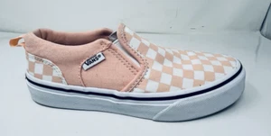 Girl Pink Checkered Vans Size 2 Worn Once 500714 Missy Skater Shoes - Picture 1 of 10