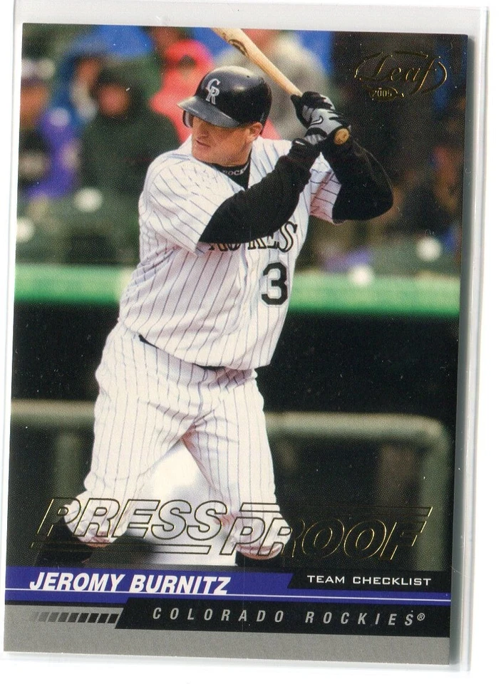 2004 Leaf Jeremy Burnitz Press Proof Parallel 22/25 Rockies #280 - Image 1 of 2