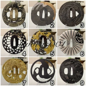 Collection Zinc Alloy Tsuba Hand Guard For Japanese Katana Sword Diy Maintenance - Picture 1 of 19