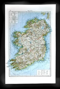 1901 Andrees Map Ireland Dublin Londonberry Tipperary Cork Kerry Galway Limerick - Picture 1 of 2