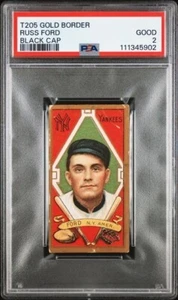 1911 Russ Ford T205 Gold Border - Black Cap - PSA 2 - Polar Bear - Fresh Grade - Picture 1 of 2