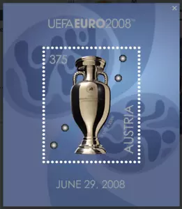 Austria 2016 2008 Unico Insolito Francobollo Cristallo Swarovski Coppa Europa UEFA MNH - Foto 1 di 4