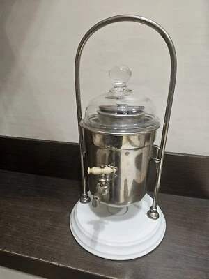 Cafetière Ancien Samovar XIXeme Verre Et Metal - Photo 1/4