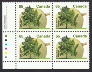 BLACK WALNUT Tree OVERWEIGHT DOMESTIC RATE = Canada 1991 #1367 MNH LL BLOCK of 4 - Picture 1 of 1