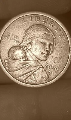 2000 D off metal overstrike double denomination sacagawea error - Image 1 of 4