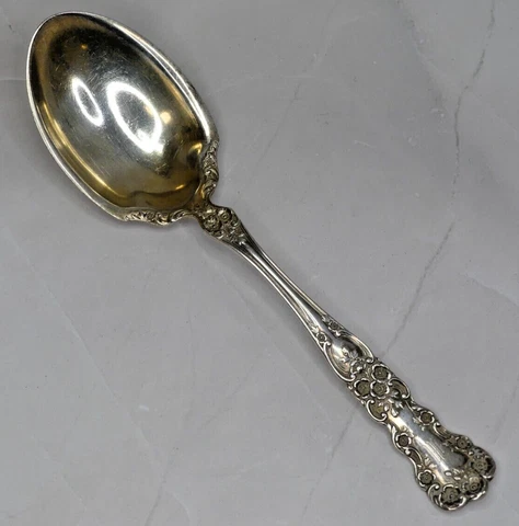 Gorham Buttercup Sterling Silver 6" Sugar Spoon, Gold Washed Bowl, Old Mark Cover