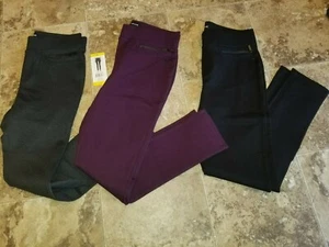 Pantalone donna DKNY vita media comodo elasticizzato nero grigio diamante viola melanzana - Foto 1 di 3