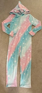 Justice Pink And Blue Fleece One Piece Unicorn 10 - Picture 1 of 4