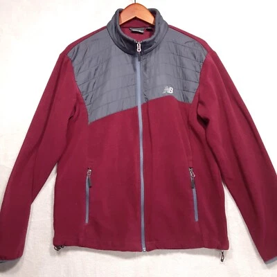 New Balance Mens Full Zipper Fleece Jacket Sz.Small/Maroon & Gray Colors  - Image 1 of 4
