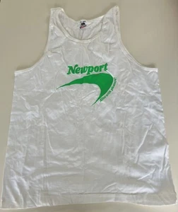 Newport Cigarettes w/ Swoosh "Alive with pleasure!" Tank Top, White, Vintage, XL - Picture 1 of 4