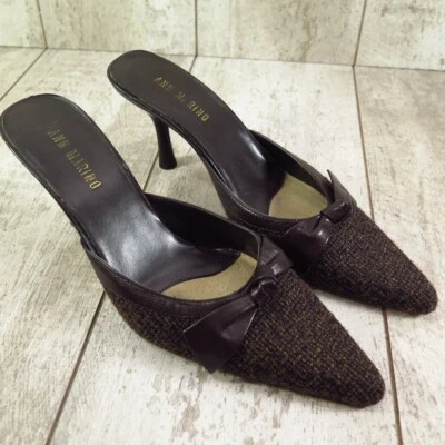 Ann Marino Women Shoe Black High Heel Slip-on Fabric Bow Size 7.5 - Image 1 of 4