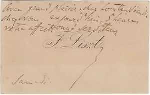 Liszt, Franz (1811-1886) - Unique autograph note on his personal visiting card - Picture 1 of 1