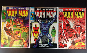 Iron Man #11, #12, #13 Lot Marvel Comics 1968 Silver Age Vintage Used