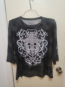 Lady Noiz sz large embellished cross top RN 98180 - Picture 1 of 6