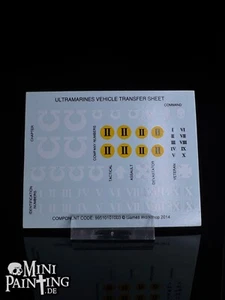 GW Warhammer 40k ULTRAMARINES VEHICLE Transfer Sheet Abziehbilder 2014 - Bild 1 von 1