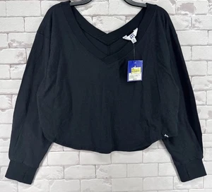 Damen Langarmshirt mit V-Ausschnitt - Joy Lab Schwarz XXL - Bild 1 von 6