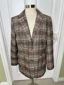 St. Johns Bay Womens Wool Blend Blazer Jacket Large Academia Preppy New - Picture 1 of 15