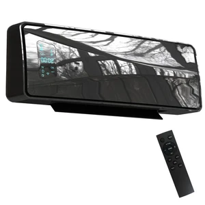 HOMCOM 2000W Ceramic Electric Heater with Fan, Wall Heater, Black - Picture 1 of 11