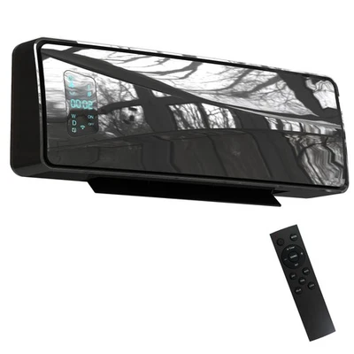 HOMCOM 2000W Ceramic Electric Heater with Fan, Wall Heater, Black - Image 1 of 4