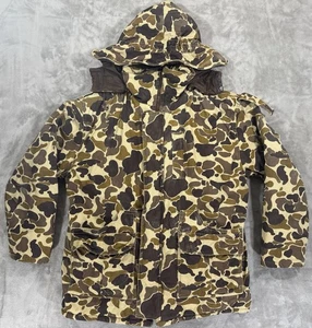 Avid Outdoor Parka Jacket Camo Canvas Extreme Weather Zip Off Hood Duck Ripped - Picture 1 of 24