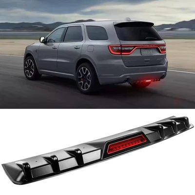 Labio difusor de parachoques trasero para Dodge Durango con luz trasera de freno LED negro brillante Foto 1 de 4