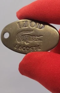  Vintage Solid Brass Izod Lacoste Alligator Tag Designer Keychain Fob Hardware - Picture 1 of 7