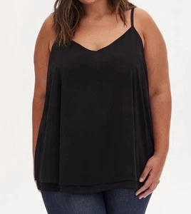 Torrid Womens 3X Black Sleeveless Sophie Chiffon Double Layer Cami Tank Top - Picture 1 of 7