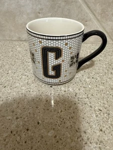 Anthropology Bee Comb Ceramic Coffee Mug Monogram Initial "G " - Picture 1 of 7