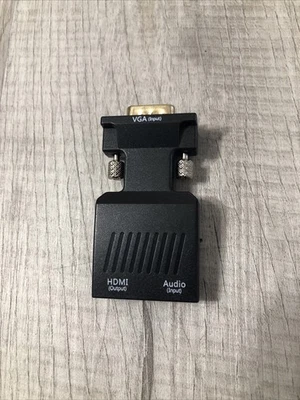 HDMI to VGA Output Converter 15pin Male 1080P Monitor Video 3.5mm Audio Adapter - Image 1 of 4