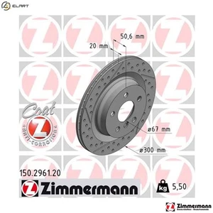 2x BRAKE DISC 150.2961.20 FOR MINI B37 C15 A 1.5L B3815/B3615A 1.5L 3cyl 2.0L - Picture 1 of 9