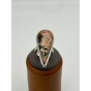 Ghost Crystal Stone Estate Ring .925 Stone Sz 6.5 8.81 Grams - 1 1/4" - Picture 1 of 3