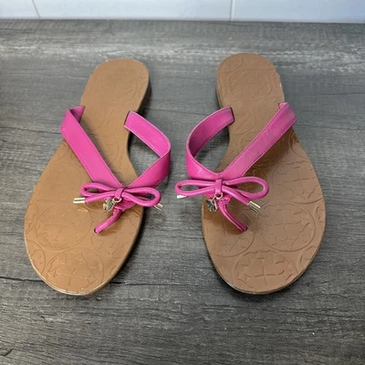 Mujer Kate Spade Talla 8M New York Charles Cuero Tanga Chanclas Sandalia Dije Foto 1 de 4