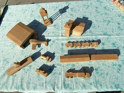 Vintage 1958 B. Orel Wood Snap Plane Airport Set - Image 1 of 4