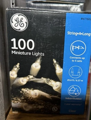 Luces miniatura GE String-A-Long 100 unidades 20,6 pies cable blanco Foto 1 de 3