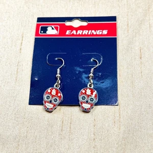 St. Louis Cardinals Official MLB Enamel Earrings, Sugar Skull NWT Baseball- 1.5" - Picture 1 of 4