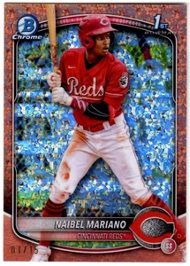 Refractores de oro rosa Bowman Chrome Prospects 2025 #BCP99 Naibel Mariano #1/15 - Imagen 1 de 2
