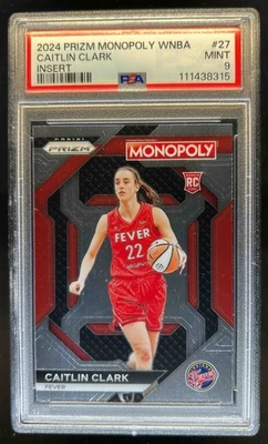 2024 Prizm Monopoly WNBA Caitlin Clark Insert RC #WNBA27 Fever PSA 9 - Image 1 of 2